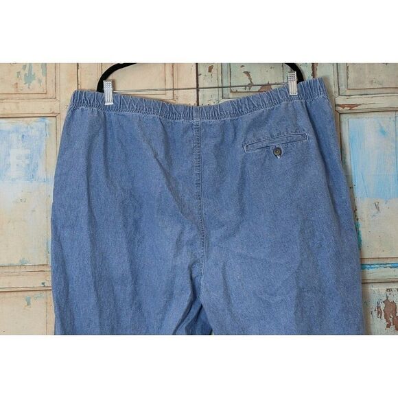 Towncraft Womens Sz 50 Comfort Fit Elastic Pants Straight Leg Denim Blue Jeans - Picture 5 of 8